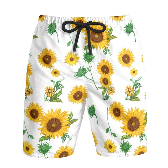 Aayomet Men Swim Trunks Short Cargo Pants Solid Stitching Pocket Pull Rope Shorts Fashion Hip Hop Style Loose Pants (Yellow, M)