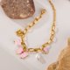 thumbnail image 2 of Pulsera con dijes a la moda para mujer de acero inoxidable chapada en oro, 2 of 4