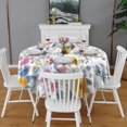 thumbnail image 2 of Pioneer Flower Floral Print Pattern Round Tablecloth 60"x60",Wrinkle Wipeable Table Cloth for Kitchen Dining Room Picnic Patio Party, 2 of 6