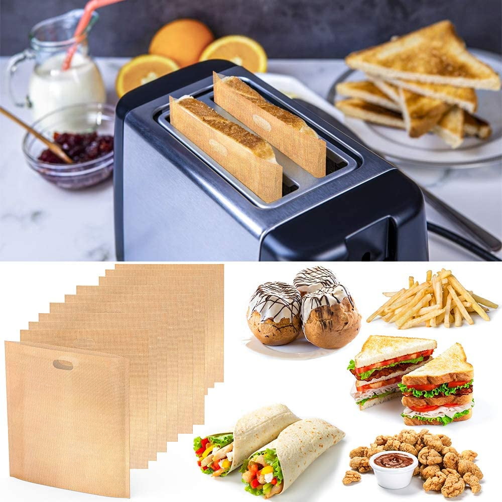1-20pcs Reusable Toast Bag Non-stick Bakery Sandwich Cake Heat-Resistant Holder 