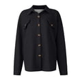 thumbnail image 5 of WTOBBY Women's Fashionable Solid Color Diamond Pocket Light Casual Jacket, Stylish and Lightweight Jacket with Unique Pocket Design for Everyday Wear,Black M, 5 of 5