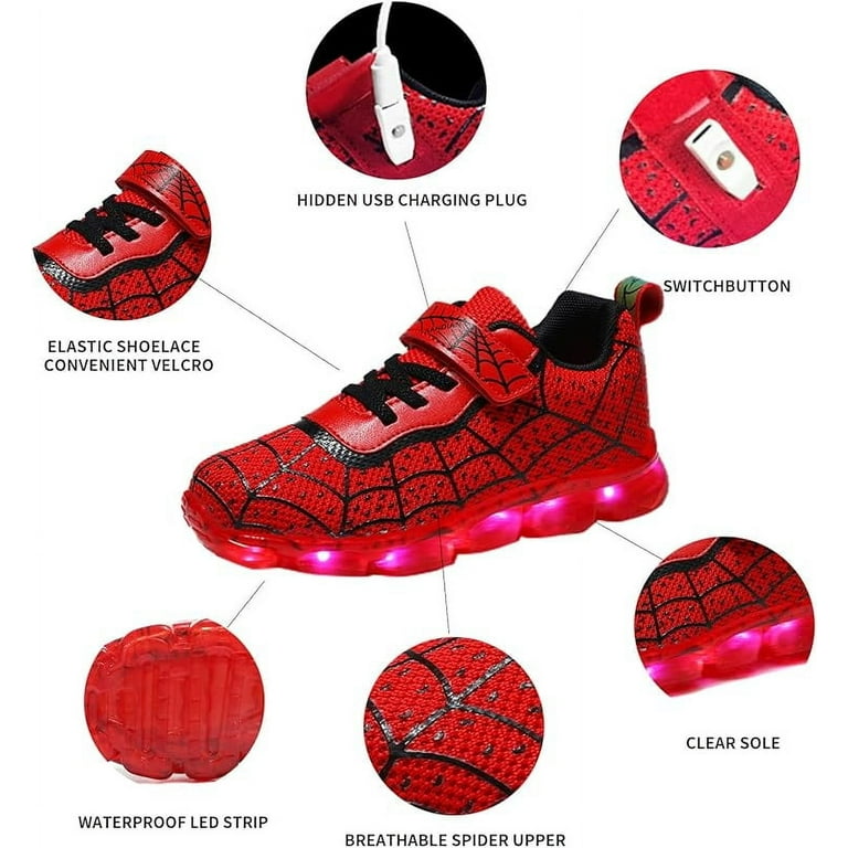 APTESOL Unisex LED Pplaadbaar Schoenen High Top Licht Up Sneakers voor Vrouwen Mannen (Zwart,42 EU