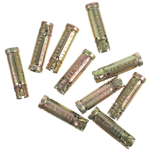 10 Pcs Concrete Bolt Set Stainless Steel Knurled Anchors Drop-In Anchors Heavy Duty Fasteners