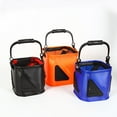 thumbnail image 2 of Fishing Bucket Box Large Capacity Collapsible Zipper Closure Mesh Cover Design Ergonomic Handle Fishing Bucket Live-Fish Storage Container Tool Fishing Supplies, 2 of 7