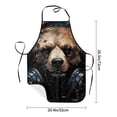 thumbnail image 4 of Fuzoiu Urban Bear With Headphones Print Waterproof Apron, Kitchen Apron for Women Men Chef, Apron for Christmas Dinner Party Cooking Baking Crafting House Cleaning Kitchen, 4 of 7