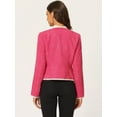thumbnail image 4 of DARING DIVA Plaid Tweed Long Sleeve Open Front Blazer M Hot Pink, 4 of 6
