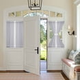 thumbnail image 2 of Light Grey Striped Door Curtains for Door Window, French Sidelight Front Back Door Curtains With Tieback, White Simple Neutral Modern Kitchen Rod Pocket Drapes Panel, 54"x40", 2 of 5