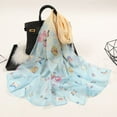 thumbnail image 2 of Charmgo Women Scarf Clearance, 160*50Cm Women Flower Print Long Soft Wrap Scarf Simulation Silk Shawl Scarves, Hair Scarf for Women Blue One Size, 2 of 2