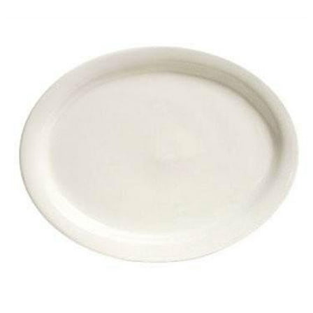 Tuxton TNR-013 Nevada 11-1/2 Eggshell Oval Platter - 12 / CS"
