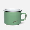 thumbnail image 1 of Linen Chest Vert Forêt Aspect Émail Tasse à Cappuccino - 8 oz / 237 ml, 1 of 2