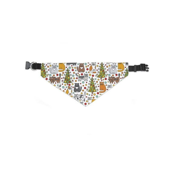 Hand Drawn Christmas Cats Bandana  -Image by Shutterstock,  Medium