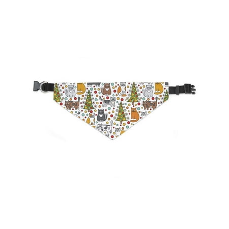 Hand Drawn Christmas Cats Bandana -Image by Shutterstock, Large