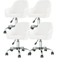 thumbnail image 1 of N/A Velvet Swivel Armrest Curved Back, Home Office Desk Chair Covers, Stretch Wingback Dining Chair Cover Protector, for Vanity Living Room,O,4pack, 1 of 7