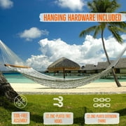 Castaway Living 13 ft. Double Traditional Cotton Rope Hammock w/ Extension Chains & Tree Hooks