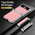 thumbnail image 7 of Mantto Compatible with Galaxy Z Flip 4 Case with S Pen, Galaxy Z Flip 3 Case, Magnetic Hinge Cover Shockproof Hard PC Full Protective Case for Samsung Z Flip 4 2022/ Z Flip 3 2021, Silver & Pink, 7 of 7