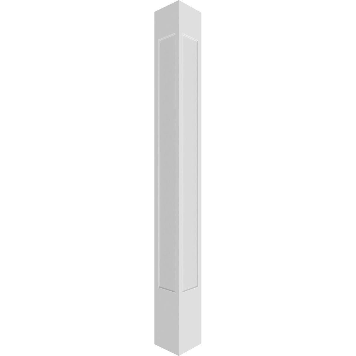 Ekena Millwork 8"W x 9'H Craftsman Classic Square Non-Tapered, Recessed Panel PVC Column Kit, Prairie Capital & Prairie Base