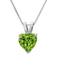 thumbnail image 3 of 2 ct Brilliant Heart Cut Solitaire Natural Peridot 14k White Gold Pendant with 16" Chain, 3 of 4