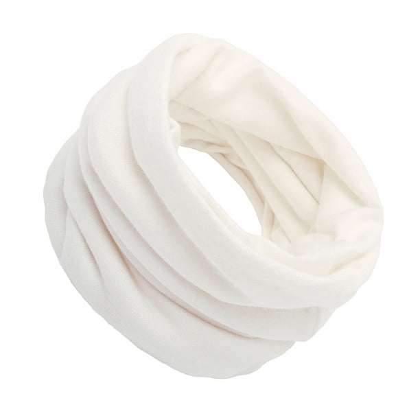 Minnieouse Bufanda con anillo de bucle Bufanda de tubo de bufanda de invierno suave y transpirable unisex de moda y versátil Accesorios de disfraces Blanco