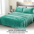 thumbnail image 4 of Great Bay Home Solid Velvet Plush Warm and Cozy Fleece Sheet Set (Queen, Aqua), 4 of 6