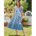 thumbnail image 3 of Zeagoo T Shirt Midi Dress for Women Summer Casual Tiered Dresses A Line Swing Long Dresses with Pockets Short Sleeve Beach Dress, 3 of 6