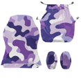 thumbnail image 5 of SCRAWLGOD Violet Camouflage Print Set of 4 Gaming Chair Covers with Armrest Covers Elastic Universal Fit Gaming Chair Slip Cover Set Dustproof Rotating Armchair Slipcovers, 5 of 7