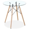 thumbnail image 1 of Mesa De Comedor Auxiliar Redonda Vidrio Cristal Templado beige, 1 of 6