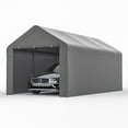 thumbnail image 6 of GOJOOASIS 10 x 20 Heavy Duty Carport Canopy with Removable Sidewall, Water-Resistant Portable PE Garage with All-Season Tarp Gray, 6 of 7