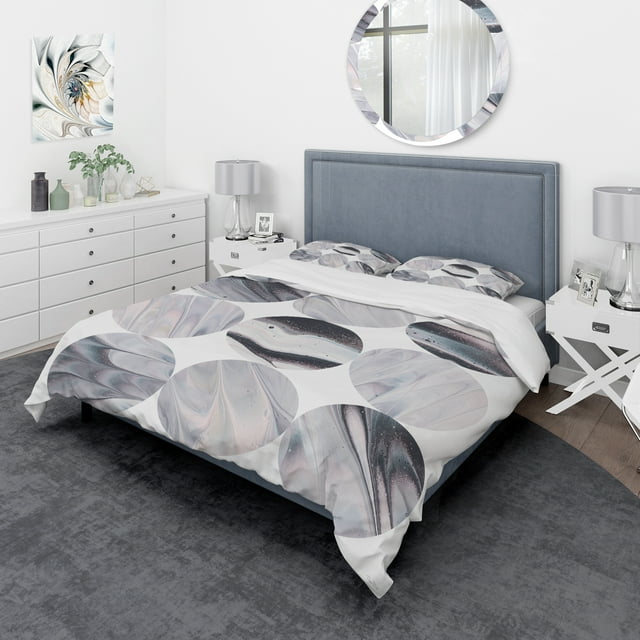 Designart 'Circle Marble III' Geometric Bedding Set - Duvet Cover & Shams