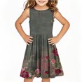 thumbnail image 2 of SGFCWSX Girls Sleeveless Dress Print Crew Neck A-Line Summer Party Dresses for Teens Multicolor Size 13-14 Years, 2 of 6
