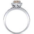 thumbnail image 3 of Pompeii 7/8ct Round Morganite & Diamond Cushion Halo Engagement Ring 14K White Gold, 3 of 4