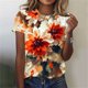 thumbnail image 4 of Camisas de Manga Larga para las Mujeres Suelto Ajuste Impreso Verano Sexy Cuello Redondo Superior, Poliéster Regular, 4 of 5