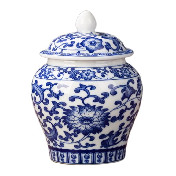 Sugar Bowl with Lid Small Vintage Blue and White Porcelain Ceramic Sugar Container Box For Coffee Bar,Seasoning Condiment Po