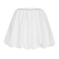 thumbnail image 5 of Lovskoo Women's Bubble Mini Skirt Low Waist Pleated Puffy Short Skirts A-Line Rufle Flared Mini Skirts White, 5 of 8