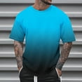 thumbnail image 2 of HAiming Mens Short Sleeve Shirts Summer Gradient Round Neck Basic Tops Plus Size Casual Loose Sports Running Blouses, 2 of 5