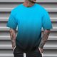 thumbnail image 4 of Camisetas de Cuello de la Tripulación de los Hombres de Verano Redondo Cuello Impreso Camiseta, Top Atlético de Secado Rápido Casual para los Hombres, 4 of 5