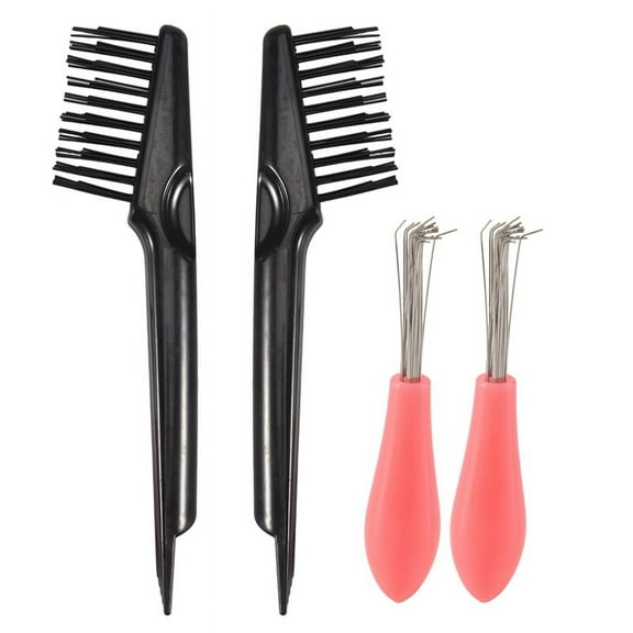 4Pcs Hair Brush Cleaning Tool Comb Cleaning Hairbrush Hair Brush Cleaner Rake for Removing Dirt Home and Salon Use