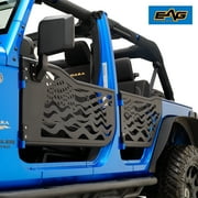 EAG Rock Crawler US Flag Tubular Door with Side Mirror - fits 07-18 Jeep Wrangler JK 4 Door