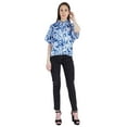 thumbnail image 2 of Moomaya WoMen's Printed Top Collar Neck Button-Down Shirt Short Sleeve Tunic, 2 of 8