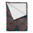 thumbnail image 2 of Mandala Soft Flannel Fleece Blanket, Ornate Lace Chinese Pattern Circles Swirls and Dots Flower Illustration, Cozy Plush for Indoor and Outdoor Use, 50" x 70", Blue Vermilion Black, by Ambesonne, 2 of 5