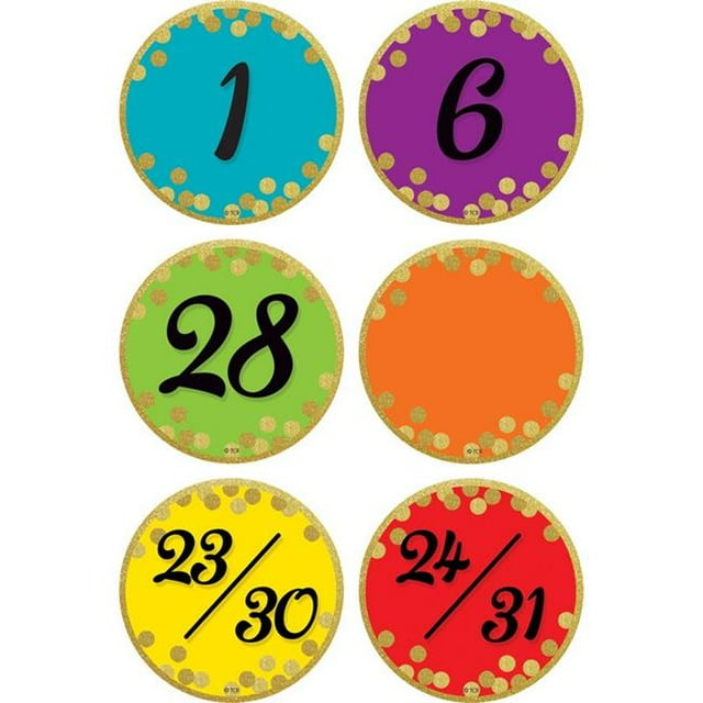 Teacher Created Resources TCR8731-6 Confettis Coloré Calendrier Jours - Pack de 6
