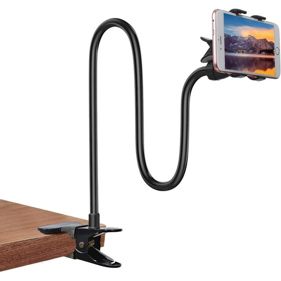 Cell Phone Stand with Bluetooth Speaker,HD Sound Adjustable Phone Holder,Birthday Gifts for Men Women, Cool Tech Kitchen Gadgets for Most Phones and Tablets-Black
