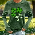 thumbnail image 5 of Uootdi Cute Shamrock Graphic Crewneck Long Sleeve Shirts for Women St. Patrick's Day Sweatshirt for Women Lucky Leaf Irish Shamrock Pullover Shirts Tops Gift, 5 of 6