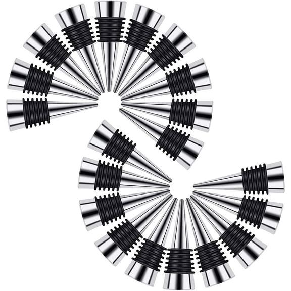 Stainless Steel Wine and Beverage Bottle Stoppers Ball Designed Wine Bottle Corks Tapered Storage Crafts Art DIY (20)