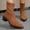 Brown, variant on Women Pointed Toe Block Mid Heel Ankle Boots Faux Suede Fashion Winter Short Boots Solid Color Versatile Indoor Outdoor Daily Casual Boots US Size 4.5 To 8.5 Wine