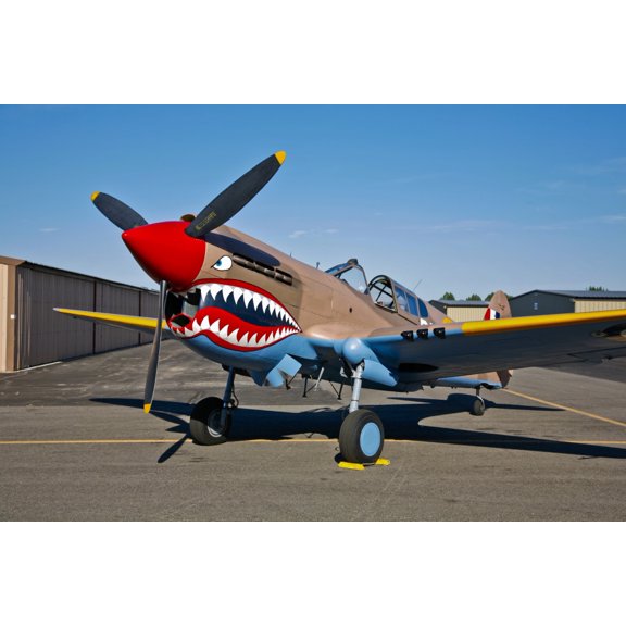 Nose art on a Curtiss P-40E Warhawk Canvas Art - Scott GermainStocktrek Images (18 x 12)