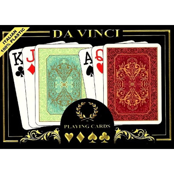 DA VINCI Persiano, naipes italianos 100% de plástico, juego de 2 barajas, índice Jumbo, co DA VINCI DA VINCI