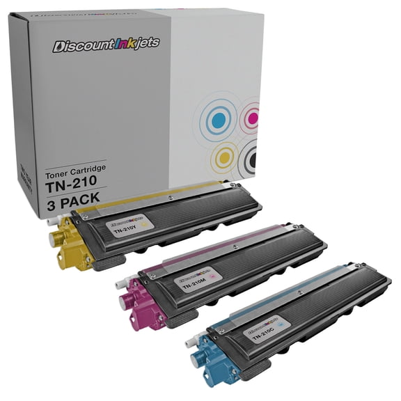 DI Toner Cartridge Replacements for Brother TN210 (Cyan Magenta Yellow 3pk) Compatible with the following Brother DCP, HL, and MFX printers: DCP 9010CN, HL 3040CN, HL 3045CN, HL 3070CW, HL 3075CW