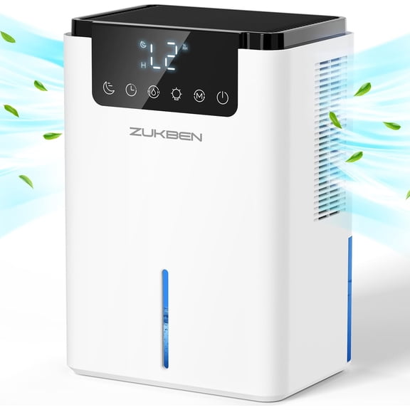 Dehumidifier,75 OZ Water Tank (500 sq.ft) Dehumidifiers for Home,Quiet Dehumidifier Bathroom Bedroom Basement RV with 12H Timer,Auto Shut Off,7 Colors LED Light,Sleep Modes(2200ML)