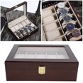 thumbnail image 4 of Caja organizadora para relojes Dislpay, madera delicada, 10 rejillas, estuche de lujo, estuche de almacenamiento para exhibición de joyas, 4 of 5
