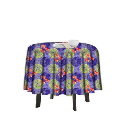 

eloria Mandala Printed Round Table Cloth Resistant Washable Decorative Table Cover for Dining Table